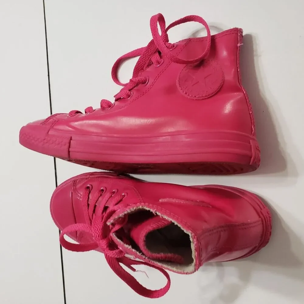 Converse Girls Youth 3 Chuck Taylor All Star Unisex Hightop Sneaker Pink Lace Up